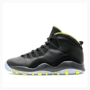 Air Jordan 10 Nike Retro Venom Tênis de Basquete Masculino Pretas Prateadas | JD-087PG