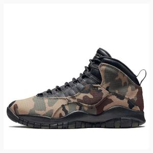 Air Jordan 10 Nike Retro Woodland Camo Tênis de Basquete Masculino Marrom Verdes | JD-346RP