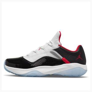 Air Jordan 11 Nike CMFT Low Tênis Masculino Branco Pretas Vermelhas | JD-752MB