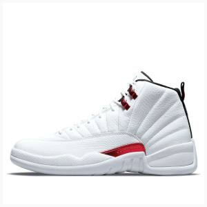 Air Jordan 12 Nike Retro Twist Tênis de Basquete Masculino Branco Vermelhas | JD-152WT