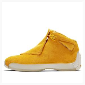 Air Jordan 18 Nike Retro Camurça Tênis de Basquete Masculino Amarelas | JD-087EX