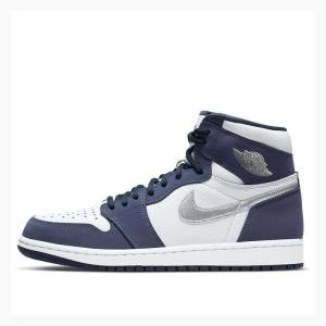 Air Jordan 1 Nike High OG CO JP Midnight Tênis de Basquete Masculino Branco Azul Marinho | JD-602EO