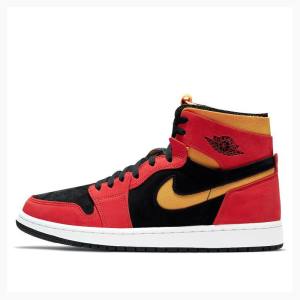 Air Jordan 1 Nike High Zoom Air CMFT Chile Tênis de Basquete Masculino Vermelhas Amarelas | JD-490BT