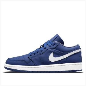 Air Jordan 1 Nike Low Deep Royal Tênis Feminino Azuis Branco | JD-716JS