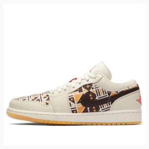 Air Jordan 1 Nike Low Quai 54 Tênis Masculino Branco Marrom | JD-140LU