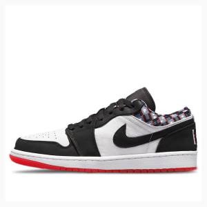 Air Jordan 1 Nike Low Quai 54 Tênis Masculino Branco Pretas Vermelhas | JD-973PE