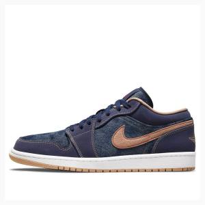 Air Jordan 1 Nike Low SE Denim Tênis Masculino Azuis Laranja | JD-965PH