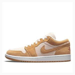 Air Jordan 1 Nike Low SE Twine Orange Quartz Corduroy Tênis Feminino Branco Laranja | JD-930ZR