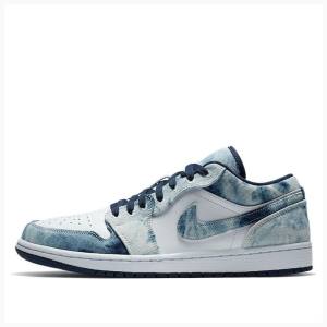 Air Jordan 1 Nike Low SE Washed Denim Tênis Masculino Branco Azuis | JD-756OX