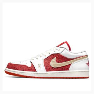 Air Jordan 1 Nike Low Spades Tênis Masculino Branco Vermelhas | JD-895CF