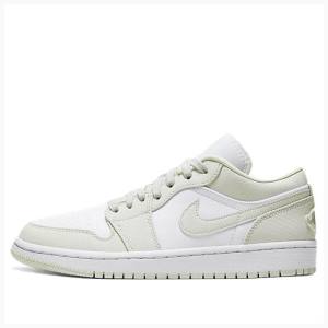 Air Jordan 1 Nike Low Spruce Aura Tênis Feminino Branco | JD-574CF