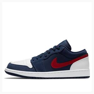 Air Jordan 1 Nike Low USA Tênis Masculino Azuis Vermelhas | JD-765ZR