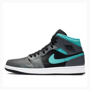 Air Jordan 1 Nike Medio Aqua Tênis de Basquete Masculino Cinzentas Verdes | JD-479YL