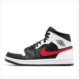 Air Jordan 1 Nike Medio Chile Tênis de Basquete Masculino Pretas Branco Vermelhas | JD-328VY