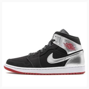 Air Jordan 1 Nike Medio Johnny Kilroy Tênis de Basquete Masculino Pretas Prateadas | JD-074GJ