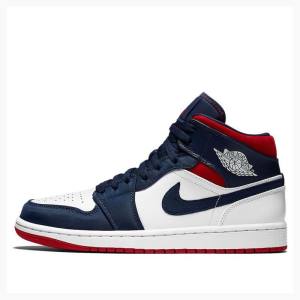 Air Jordan 1 Nike Medio SE Olympic Tênis de Basquete Masculino Branco Azuis | JD-863IE