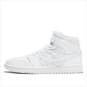 Air Jordan 1 Nike Medio SE Quilted Tênis de Basquete Feminino Branco | JD-057IX