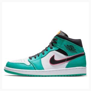 Air Jordan 1 Nike Medio SE South Beach Tênis de Basquete Masculino Verdes Pretas | JD-701FZ