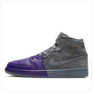 Air Jordan 1 Nike Medio Sheila Rashid - Unite Tênis de Basquete Feminino Cinzentas Roxo | JD-276DW