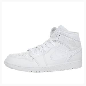 Air Jordan 1 Nike Medio Triple Tênis de Basquete Masculino Branco | JD-651UH