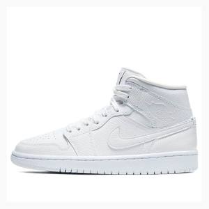 Air Jordan 1 Nike Medio 'White Snakeskin'(W) Tênis de Basquete Feminino Branco | JD-174GL