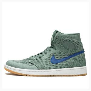 Air Jordan 1 Nike Retro Flyknit Clay Tênis de Basquete Masculino Verdes | JD-504CW