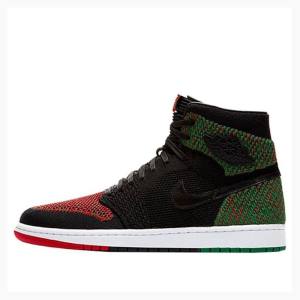 Air Jordan 1 Nike Retro Flyknit History Month Tênis de Basquete Masculino Pretas Vermelhas Verdes | JD-472GM