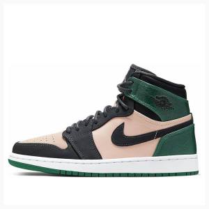 Air Jordan 1 Nike Retro HI PRM Bio Tênis de Basquete Feminino Rosa Verdes | JD-936KA