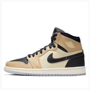 Air Jordan 1 Nike Retro HI PRM Mushroom Tênis de Basquete Feminino Pretas Bege | JD-645RK