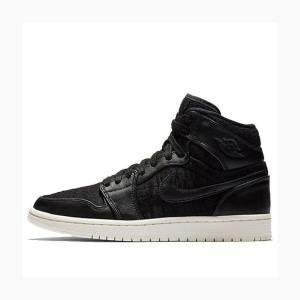 Air Jordan 1 Nike Retro HI PRM Sail Tênis de Basquete Feminino Pretas | JD-329WV