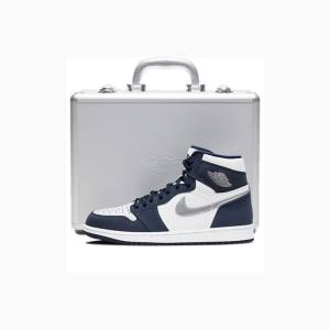 Air Jordan 1 Nike Retro High co.JP 'Midnight Navy' Suitcase Special Box Tênis de Basquete Masculino Azul Marinho | JD-439HG