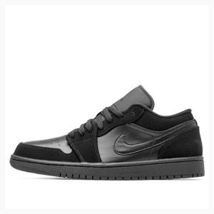 Air Jordan 1 Nike Retro Low Tênis Masculino Pretas Prateadas | JD-417GZ