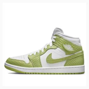 Air Jordan 1 Nike wmns Medio SE V2 Python Tênis de Basquete Feminino Branco Verdes | JD-908RX