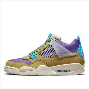 Air Jordan 4 Nike X Union LA 'Desert Moss' 30 Tênis de Basquete Masculino Marrom Roxo Azuis | JD-180MG