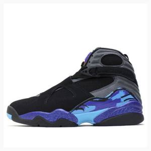 Air Jordan 8 Nike Retro Aqua Tênis de Basquete Masculino Pretas Roxo Azuis | JD-703RA