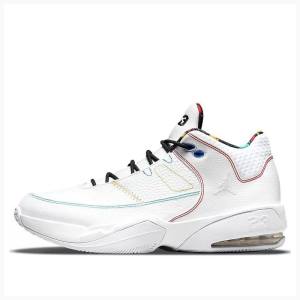 Air Jordan Nike Max Aura 3 Tênis de Basquete Masculino Branco Pretas Vermelhas | JD-510TG